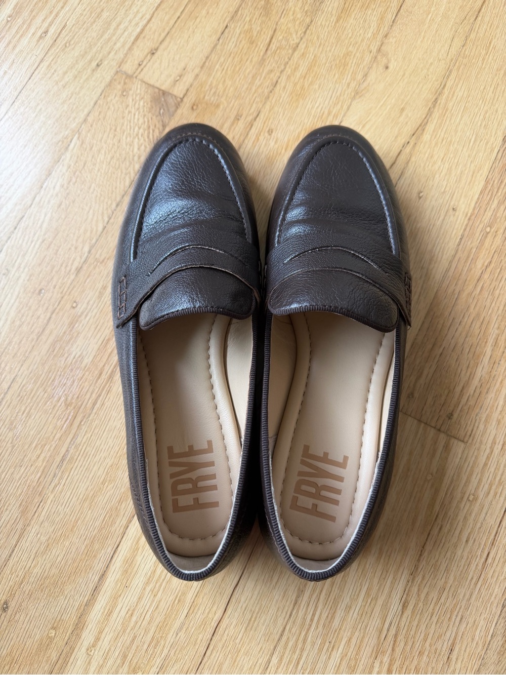 Frye Brown Leather Faith Loafers